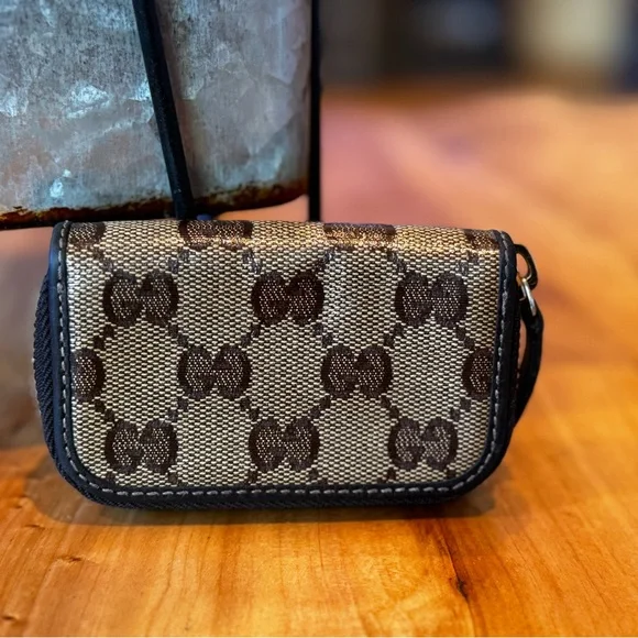 GUCCI GG Crystal Vinyl Coated Coin Purse Wallet Beige - Picture 3 of 10